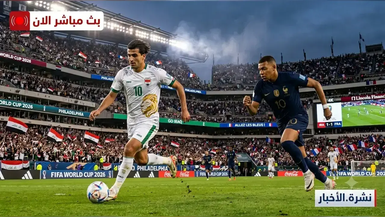 القنوات المفتوحة الناقلة لمباراة العراق ضد فرنسا اليوم في كأس العالم 2026 مع الموعد القنوات المفتوحة الناقلة لمباراة العراق ضد فرنسا في كأس العالم 2026