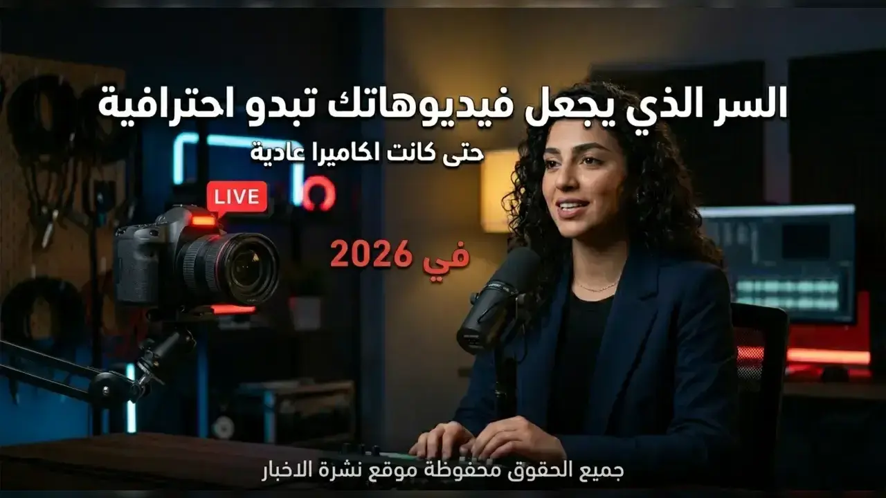 السر الذي يجعل فيديوهاتك احترافية حتى لو كانت الكاميرا عادية في 2026 اكتشف السر الذي يجعل فيديوهاتك احترافية حتى لو كانت الكاميرا عادية. دليل شامل لعام 2026
