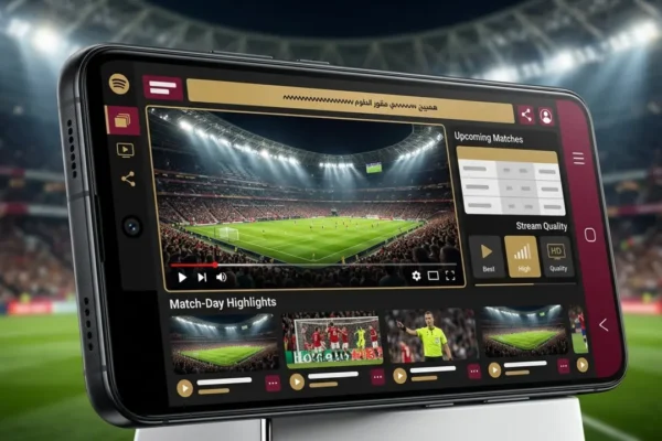 هاتف أندرويد يعرض تطبيق ياسين تيفي مع مشغل الفيديو YTV Player
