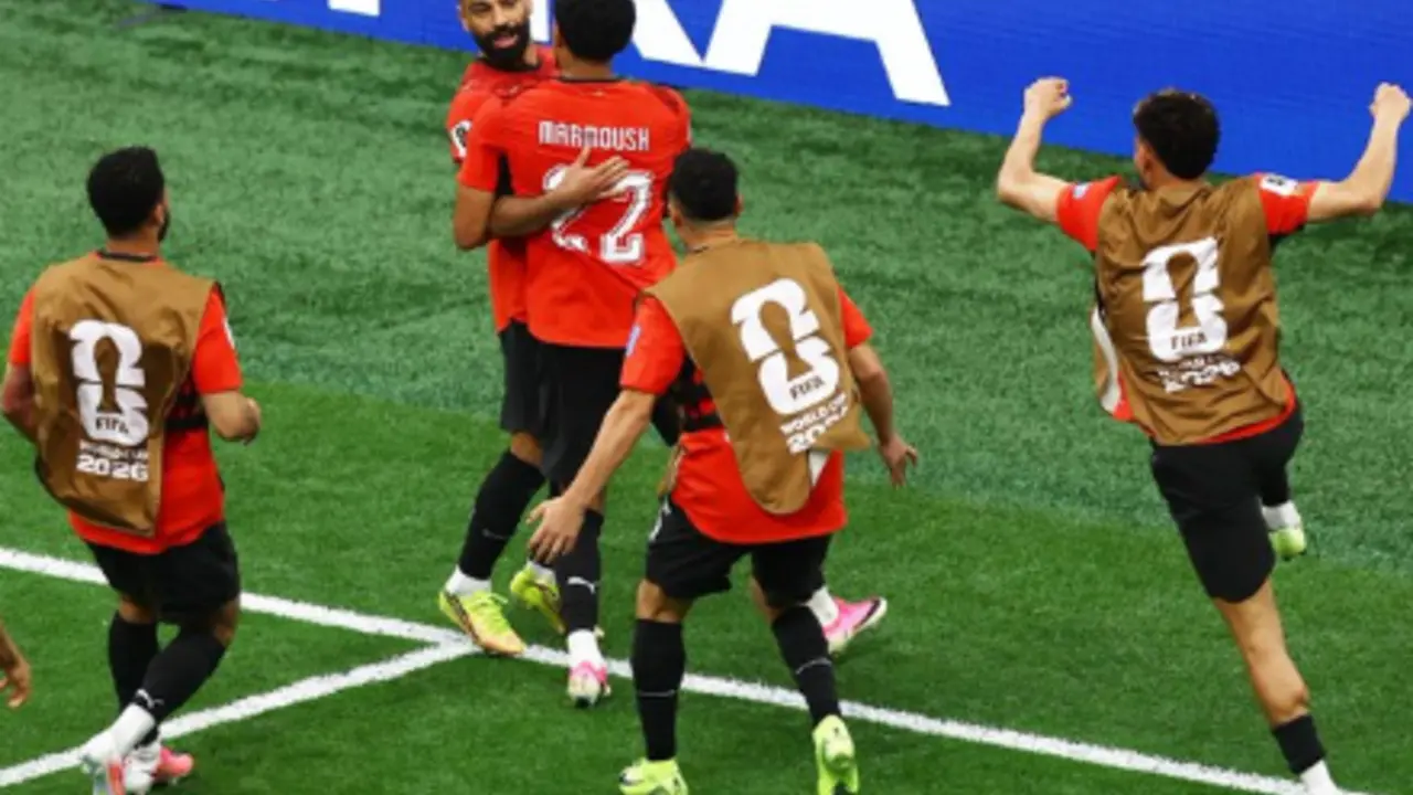 محمد صلاح ومصطفى زيكو وتريزيجيه يحتفلون بأهداف منتخب مصر أمام نيوزيلندا في كأس العالم 2026