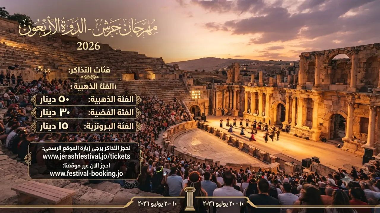 فعاليات الدورة الأربعين لمهرجان جرش للثقافة والفنون 2026