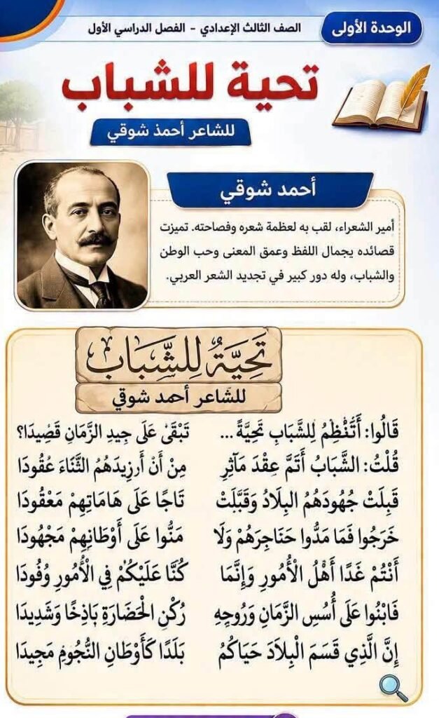 شرح نص تحية للشباب 2026.. الفكرة العامة ومعاني المفردات والصور الجمالية